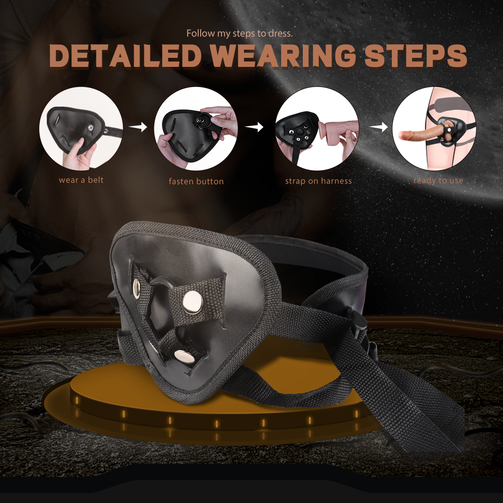 VELUXXA Wearable Unisex Strap-On Dildo Underwear | Built-in Lace and Leather Adult Toy Panties for Couples