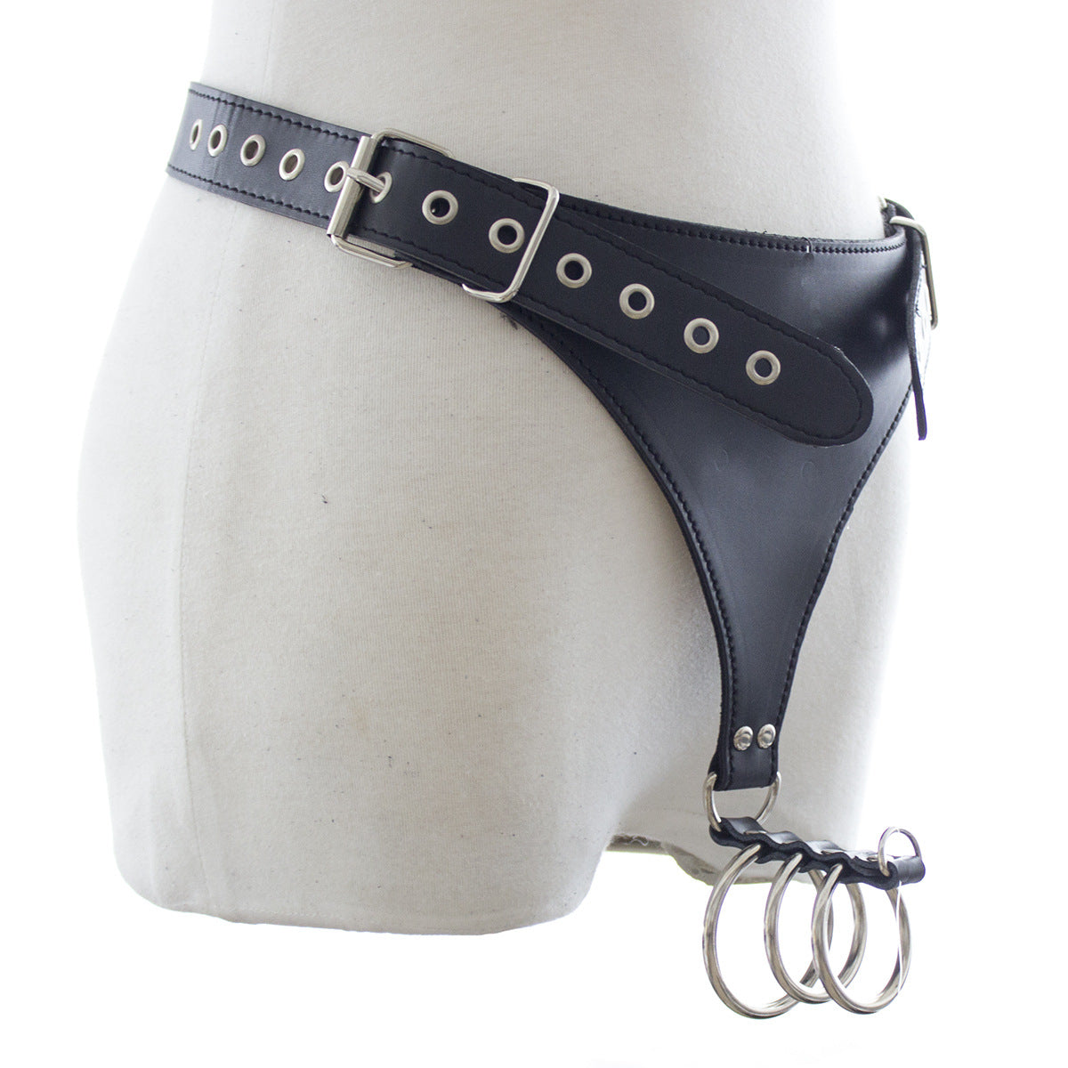 Veluxxa Leather Restraint Pants Men's Bondage Gear with Steel Ring