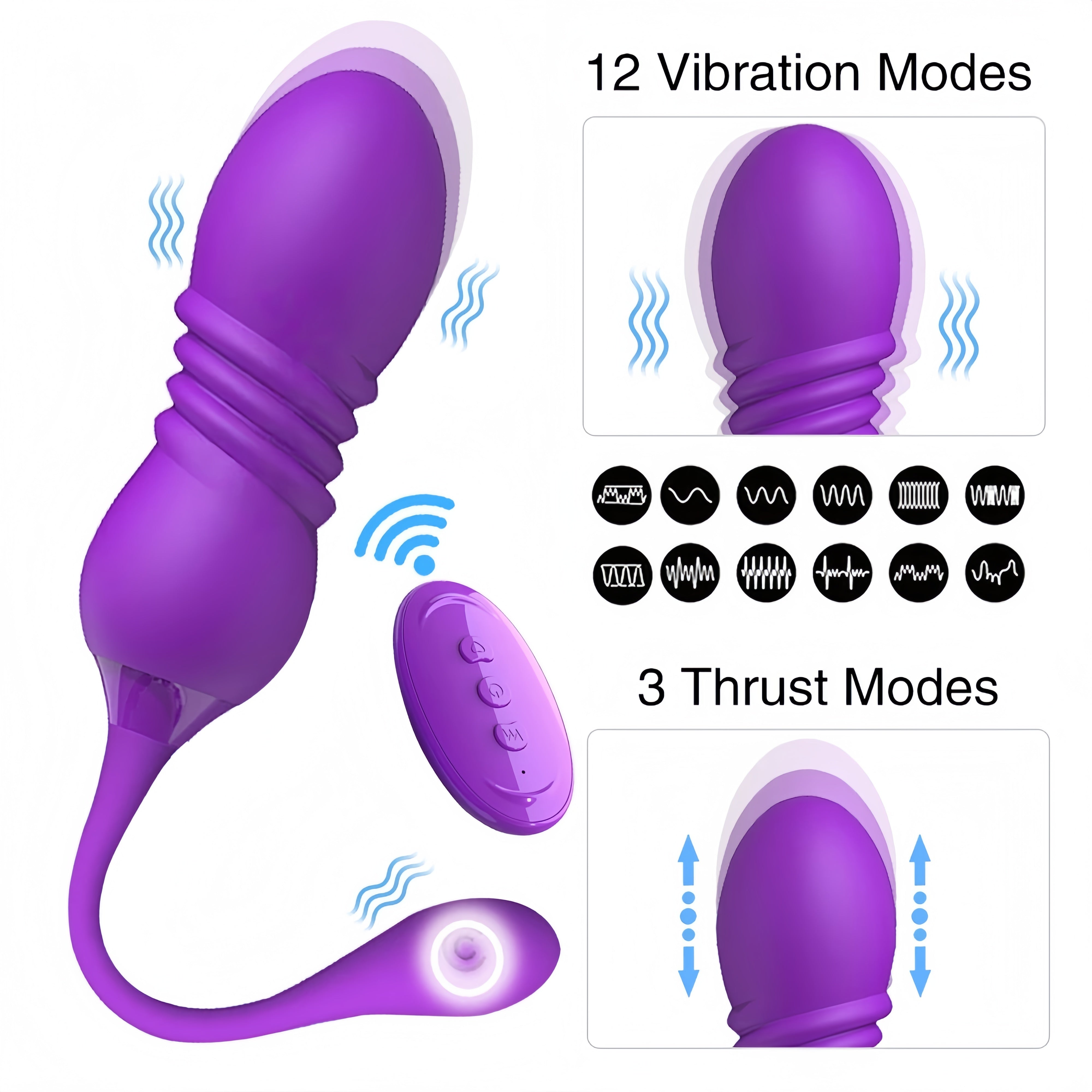 VELUXXA - Pneumatic Pulse Push-In Vibrator