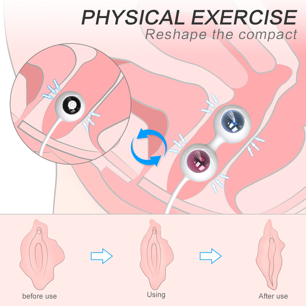 VELUXXA - Vaginal Dumbbells 5 Balls Remote Control Vibrating Private Health Trainer