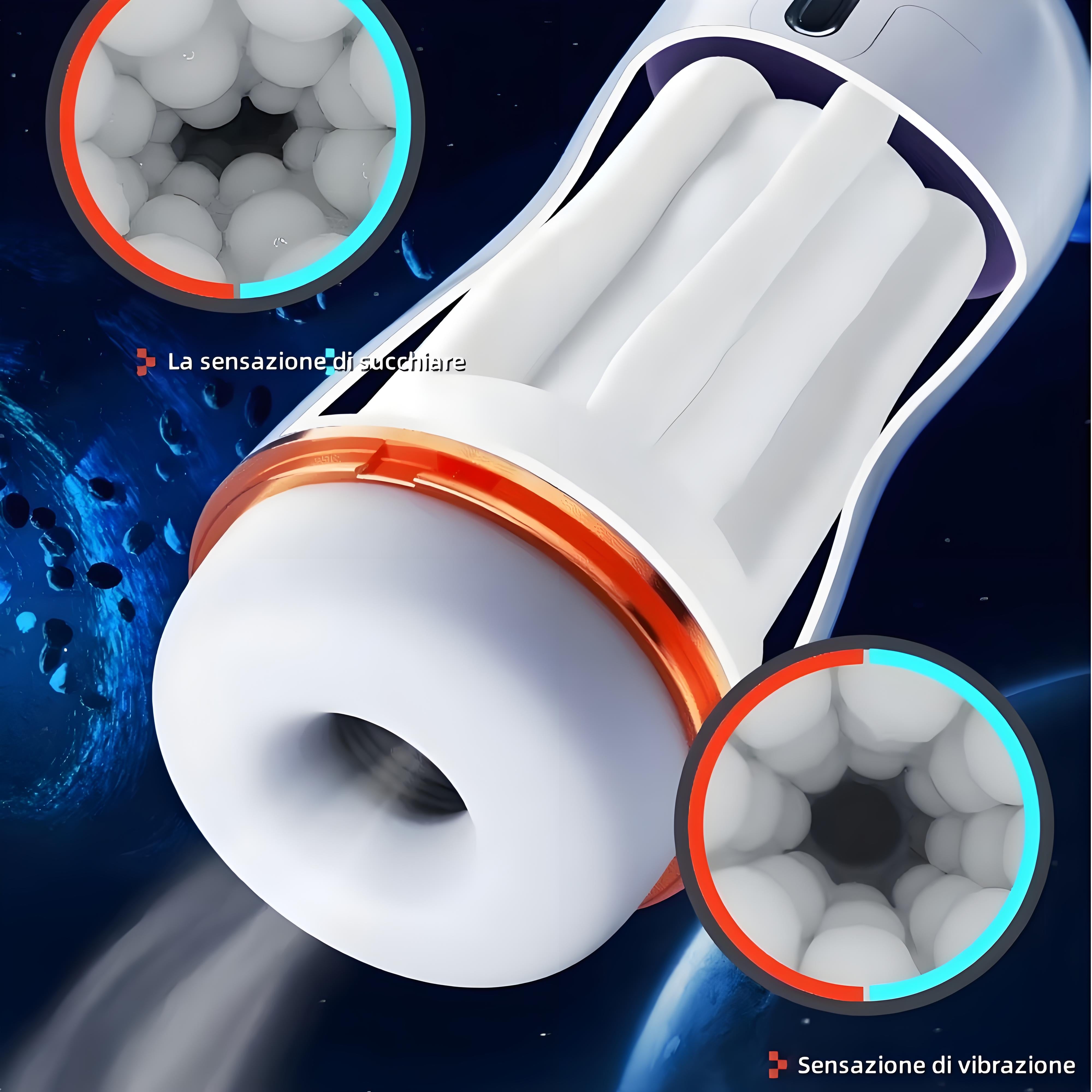 VELUXXA Masturbatore Maschile – Suzione e Vibrazione Realistica di Alta Qualità