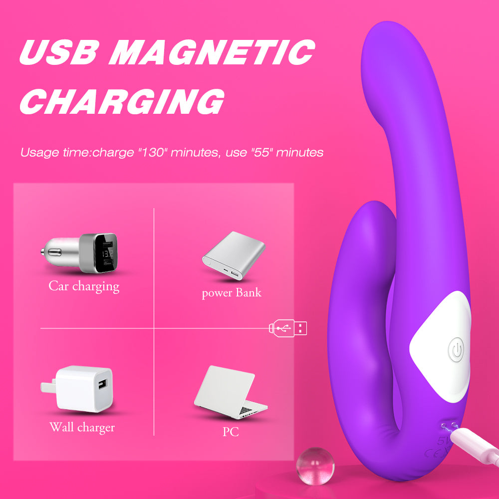 VELUXXA Lesbian remote control vibrator soft silicone double head pull stick female sex toys masturbator