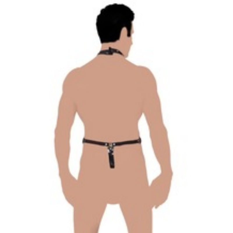 Veluxxa Men's PU Leather Bodysuit Thong - Premium European Lingerie