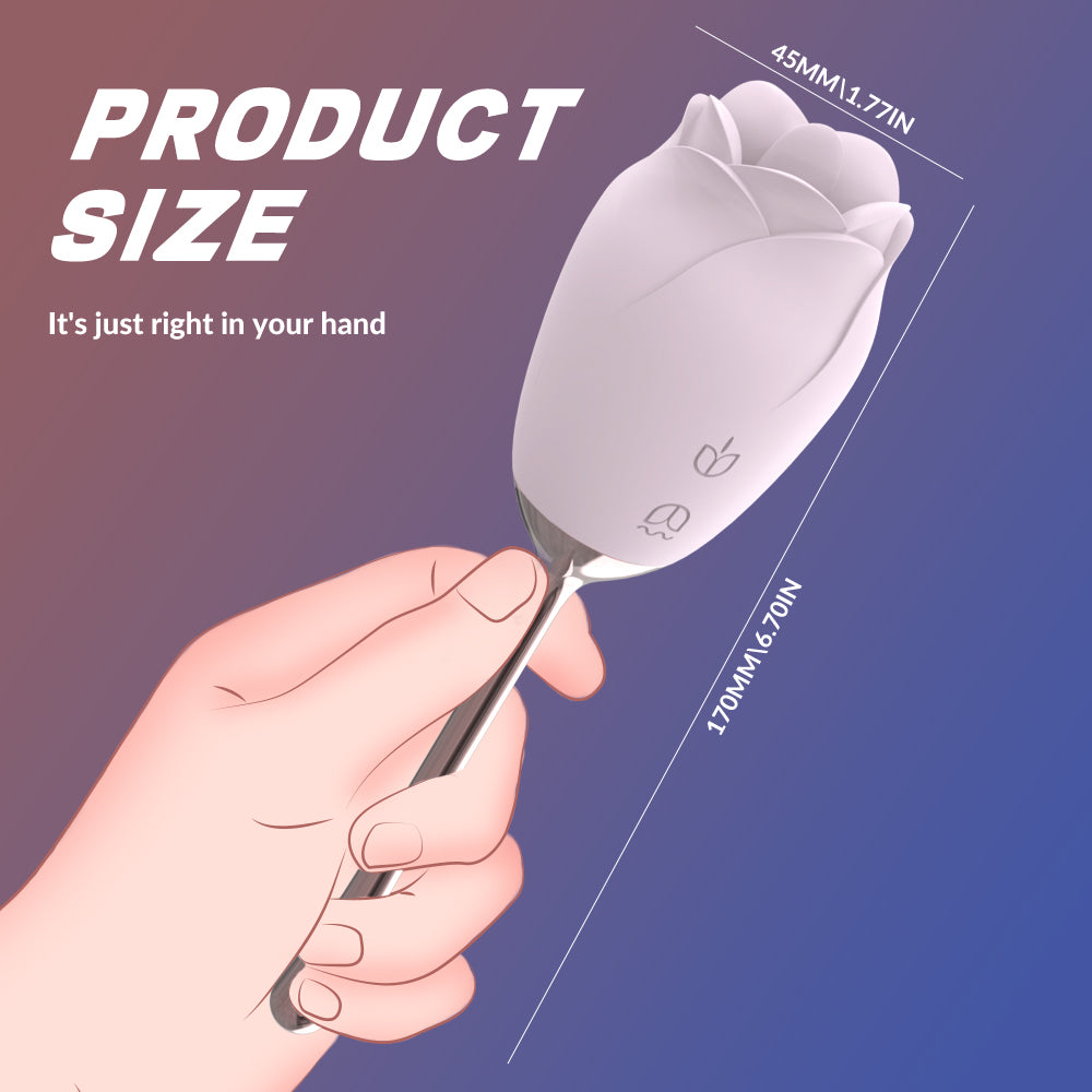 VELUXXA Rose Tongue Licking Vibrator Sex Toy for Women - Pink