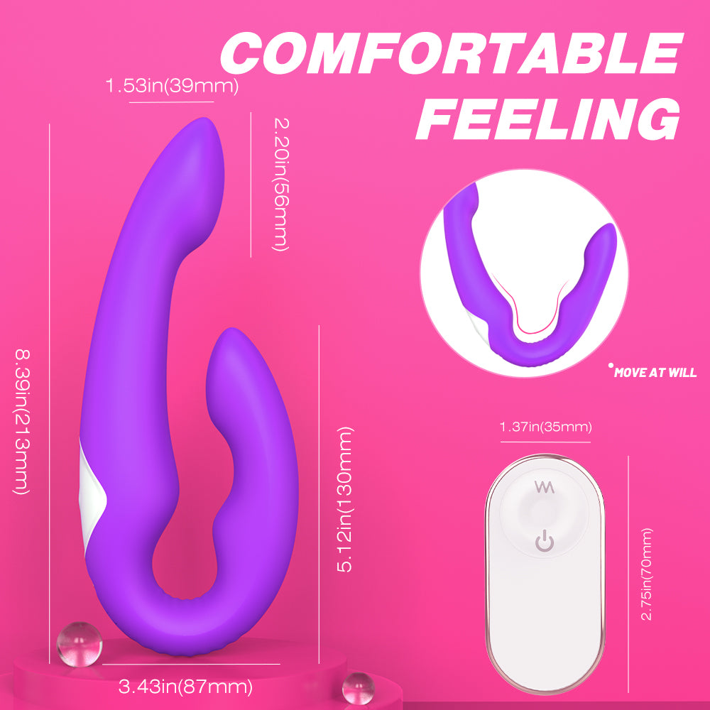 VELUXXA Lesbian remote control vibrator soft silicone double head pull stick female sex toys masturbator