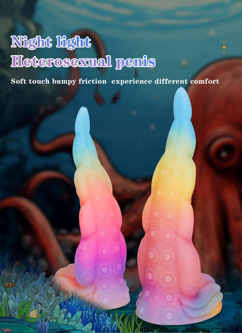 VELUXXA Glow-in-the-Dark Octopus Tail Anal Plug - Liquid Silicone Adult Toy