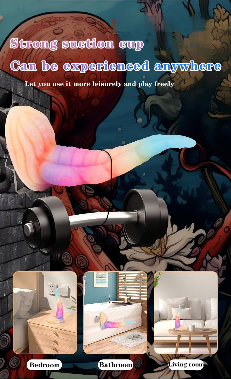 VELUXXA Glow-in-the-Dark Octopus Tail Anal Plug - Liquid Silicone Adult Toy