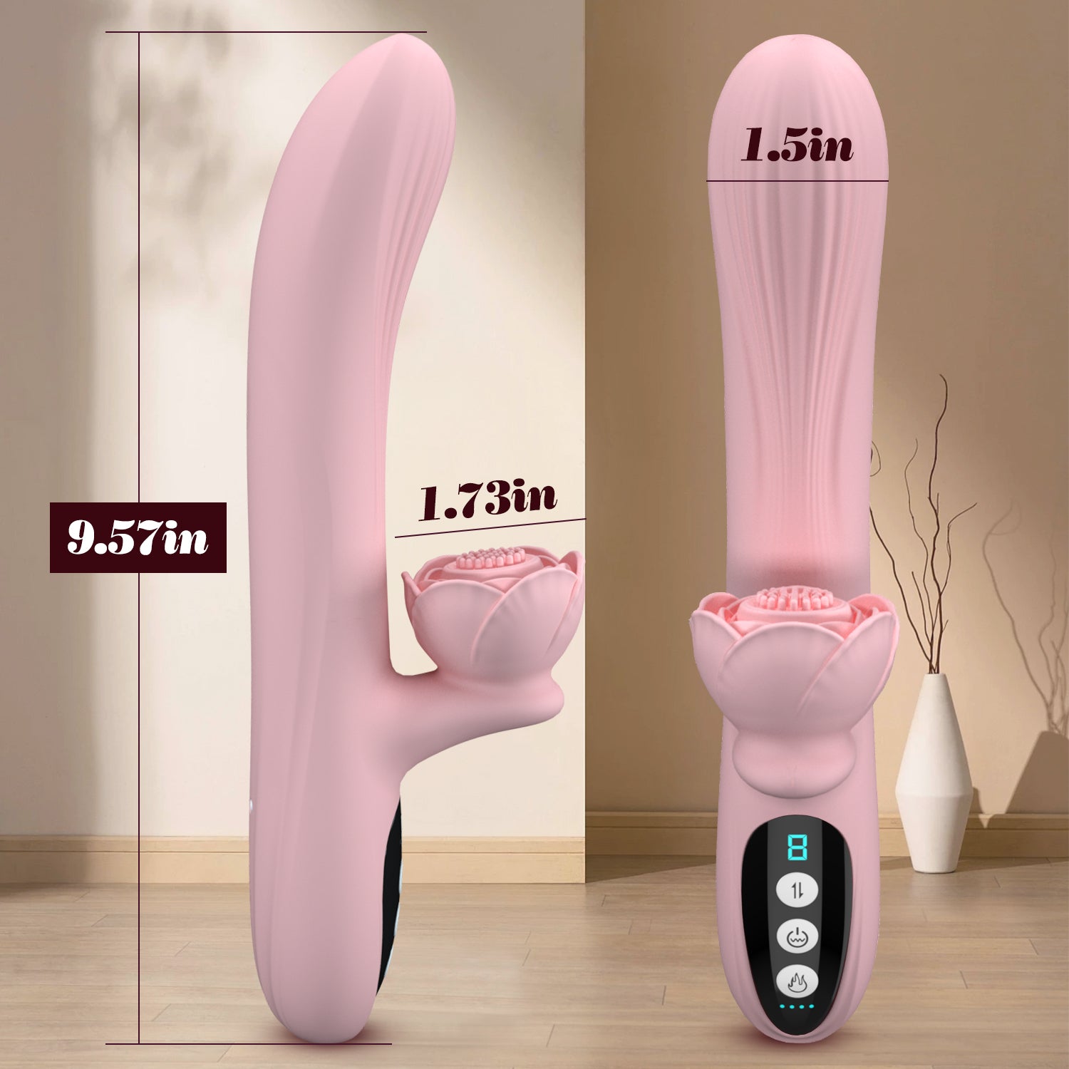 VELUXXA Rose 5-in-1 Intimate Device - Licking, Thrusting, Vibrating & Heating