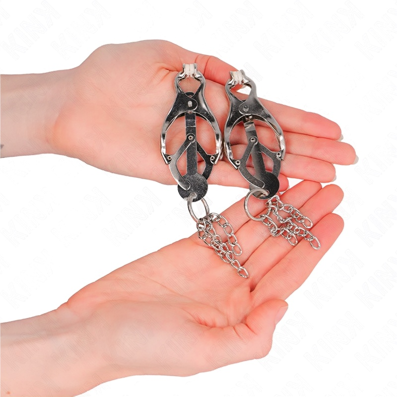 VELUXXA Japanese Clover Silver Chain Nipple Clamps